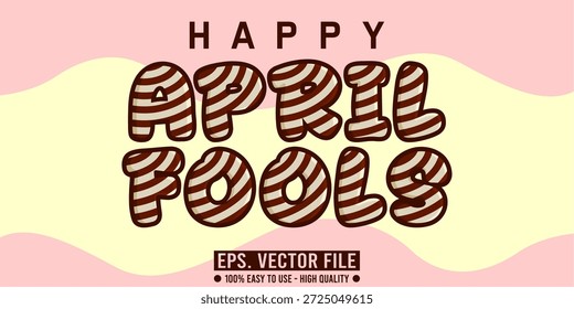 conceito de efeito de texto editável do april fools	