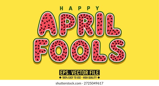april fools editable text effect concept	
