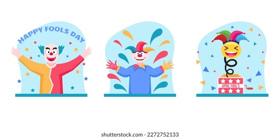 April Fools Flat Bundle Design Illustration
