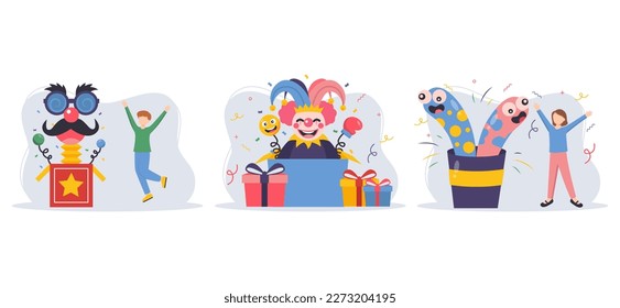 April Fools Flat Bundle Design Illustration