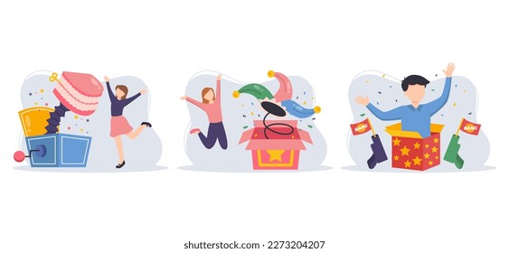April Fools Flat Bundle Design Illustration