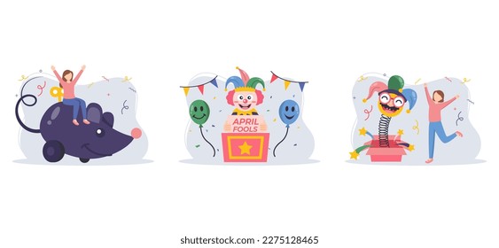 April Fools Flat Bundle Design