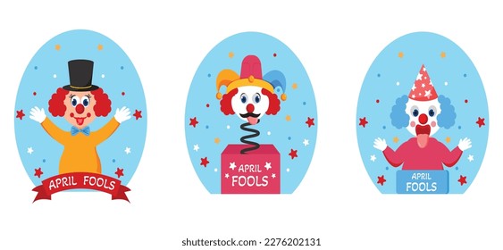 April Fools Flat Bundle Design Illustration