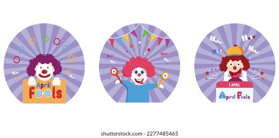 April Fools Flat Bundle Design Illustration