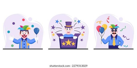 April Fools Flat Bundle Design Illustration
