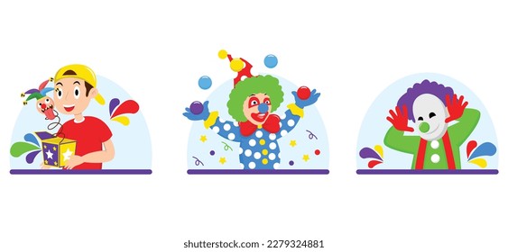 April Fools Flat Bundle Design Illustration