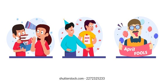 April Fools Flat Bundle Illustration