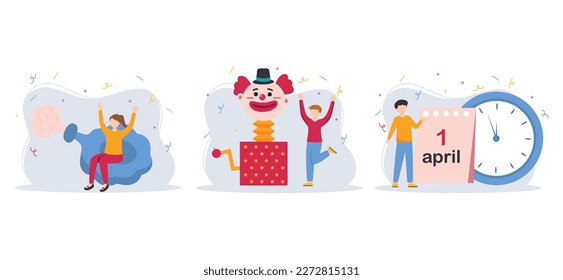 April Fools Flat Bundle Illustration