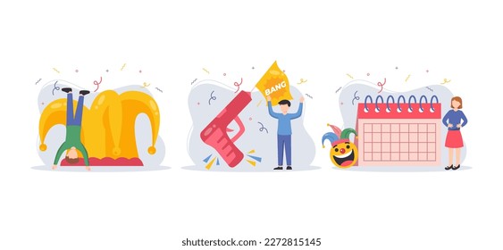 April Fools Flat Bundle Illustration