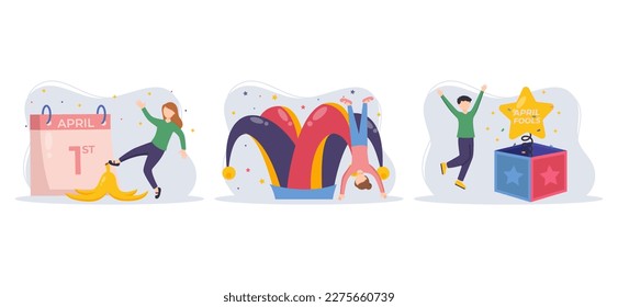 April Fools Flat Bundle Illustration