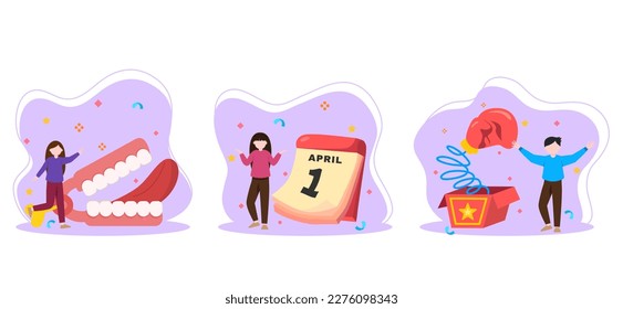 April Fools Flat Bundle Illustration