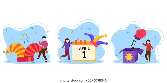 April Fools Flat Bundle Illustration