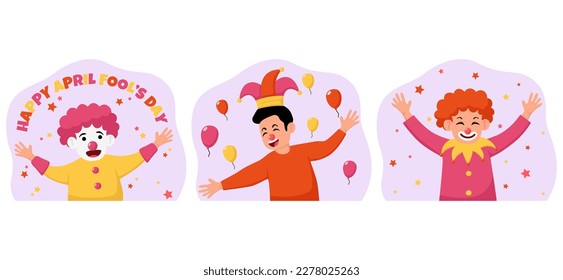 April Fools Flat Bundle Illustration