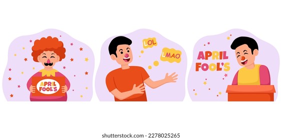 April Fools Flat Bundle Illustration