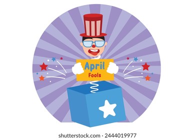 April Fools Flat Design Illustration