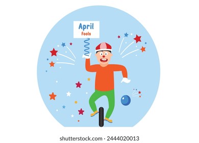 April Fools Flat Design Illustration