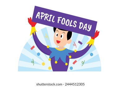 April Fools Flat Design Illustration