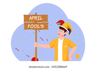 April Fools Flat Design Illustration