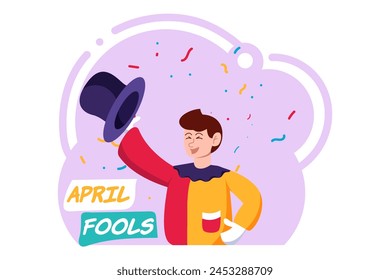 April Fools Flat Design Illustration