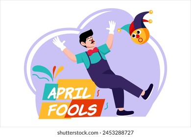 April Fools Flat Design Illustration