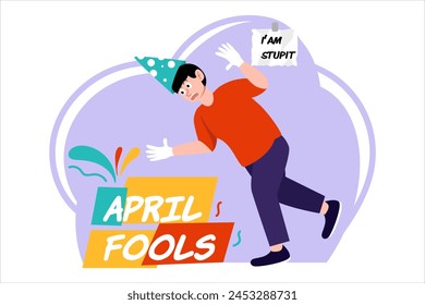 April Fools Flat Design Illustration