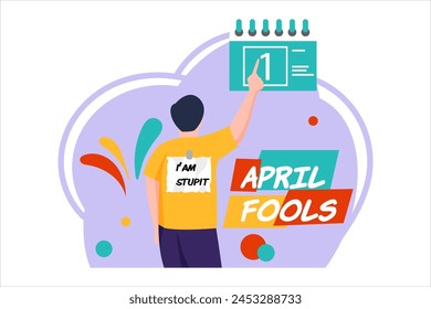 April Fools Flat Design Illustration