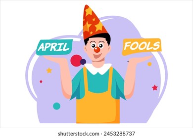 April Fools Flat Design Illustration