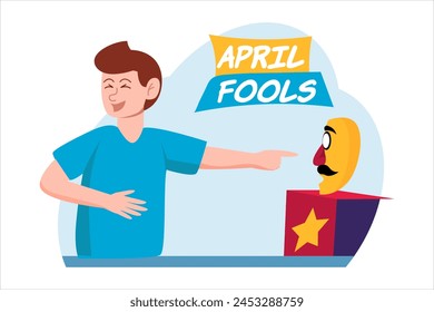 April Fools Flat Design Illustration