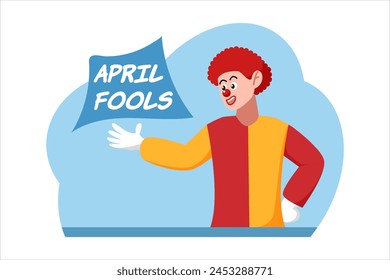 April Fools Flat Design Illustration