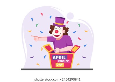 April Fools Flat Design Illustration