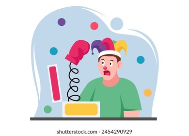 April Fools Flat Design Illustration