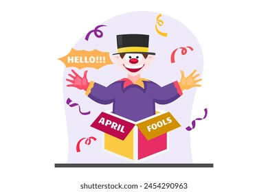 April Fools Flat Design Illustration