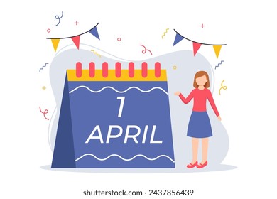 April Fools Flat Illustration Design