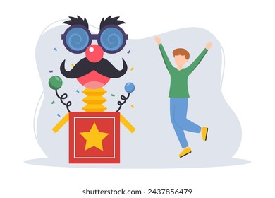 April Fools Flat Illustration Design