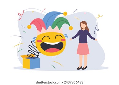 April Fools Flat Illustration Design
