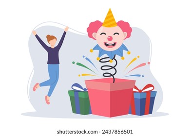 April Fools Flat Illustration Design