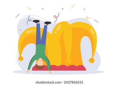 April Fools Flat Illustration Design