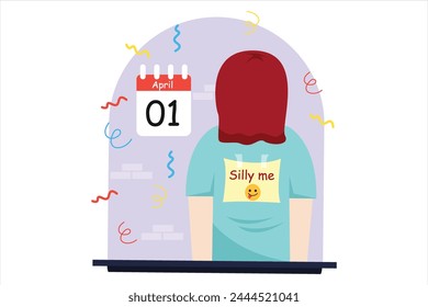 April Fools Flat Illustration Design