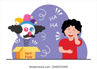 April Fools Flat Illustration Design