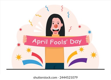 April Fools Flat Illustration Design