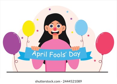 April Fools Flat Illustration Design