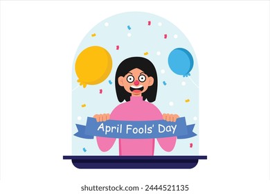 April Fools Flat Illustration Design
