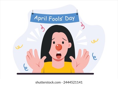 April Fools Flat Illustration Design