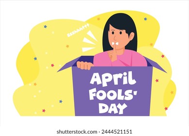 April Fools Flat Illustration Design