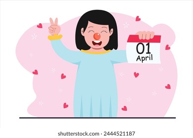 April Fools Flat Illustration Design