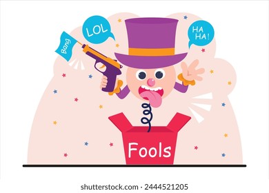 April Fools Flat Illustration Design