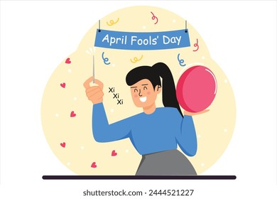 April Fools Flat Illustration Design