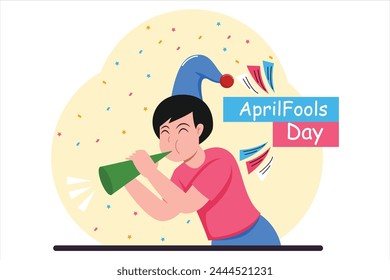 April Fools Flat Illustration Design