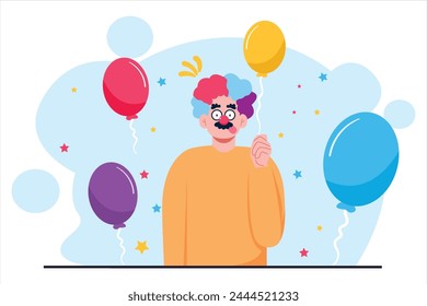 April Fools Flat Illustration Design