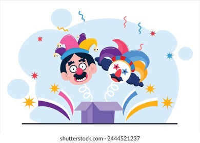 April Fools Flat Illustration Design